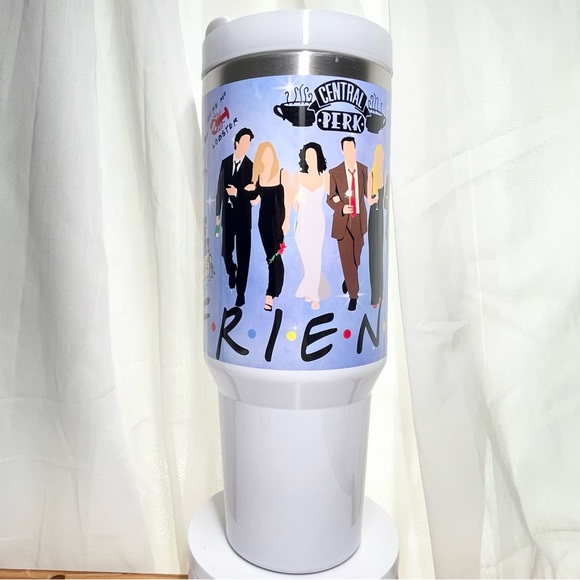 TV Show Friends 40 oz Tumbler/Water bottle/Mug with handle and straw.Birthday gi - Picture 4 of 11